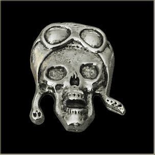 MP Aviator Skull Biker Pin Brass Pole Motorcycle Accessories