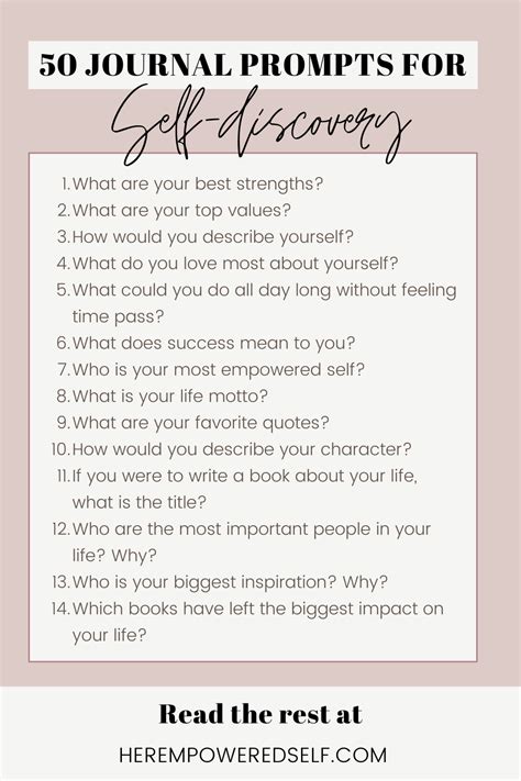 50 Journal Prompts For Self Discovery And Personal Growth Her
