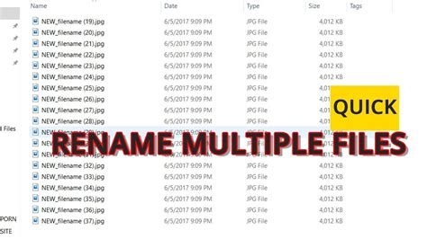 Quick How To Rename Multiple Files Using File Explorer Youtube