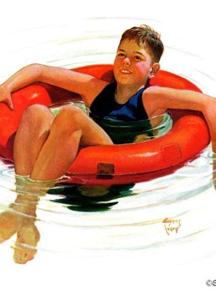 Boy In Inner Tube The Saturday Evening Post