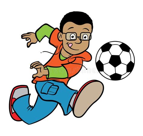 Boy Kicking A Soccer Ball Stock Vector Illustration Of Orange 14280185