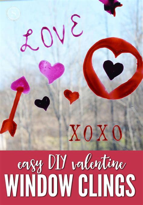 Diy Valentines Day Window Clings Easy Craft For Kids