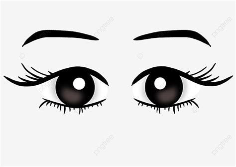 Cinco Sentidos Ojos Negros Cejas Dibujos Animados Png Ojos Clipart