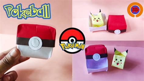 How To Make Pokeball Using Paper Origami Pokeball Youtube