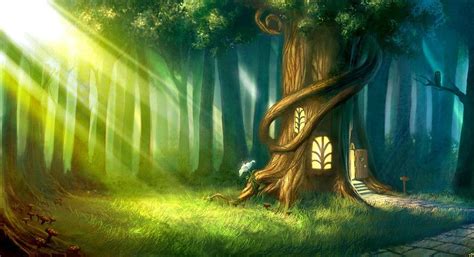 The Enchanted Forest Fantasy Landscape Magic Forest Anime Scenery