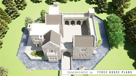 Courtyard Castle Plan With 3 Bedrooms Tyree House Plans