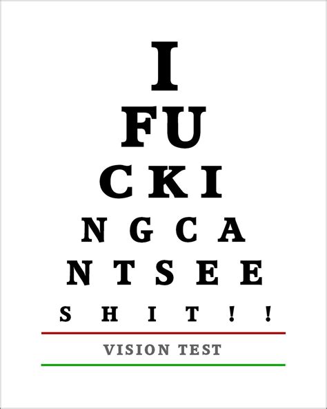 Funny Eye Chart A Rude Print Poster Optician Glasses Vision Etsy Uk
