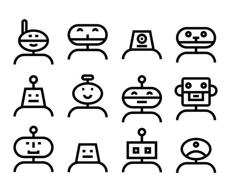Set Of Robot Profile Icons 5164848 Vector Art At Vecteezy