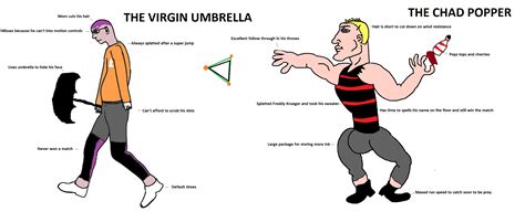 The Virgin Umbrella Vs The Chad Popper Virgin Vs Chad Know Your Meme