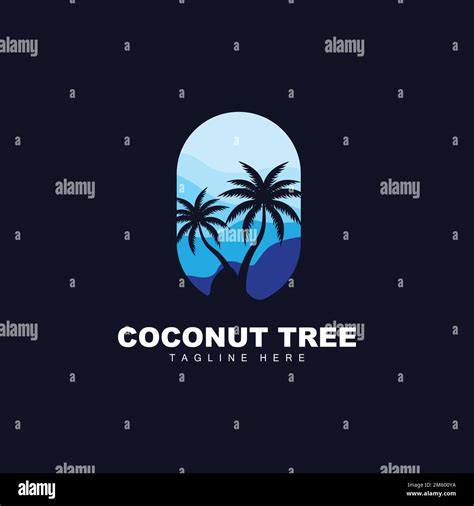 Coconut Tree Logo Ocean Tree Vector Design For Templates Product