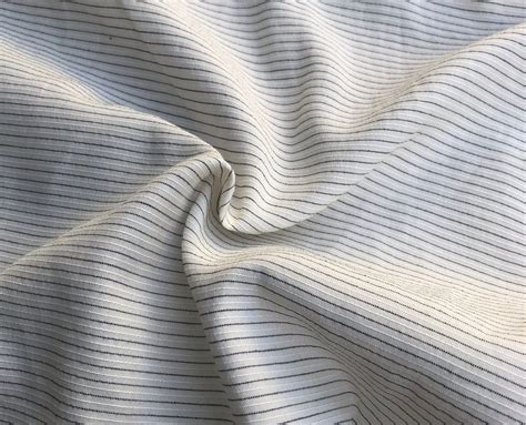Apc Fabrics 58 White And Black Cotton Lyocell Tencel Blend Striped