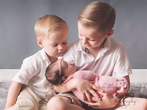 Big Brothers And Baby Sister Newborn Baby Photography Sibling Shot