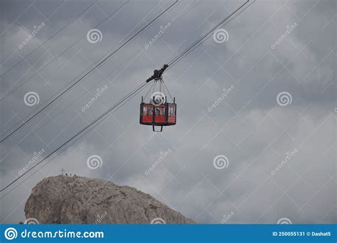 The Lagazuoi Cable Car At Passo Di Falzarego Dolomites Italy Stock