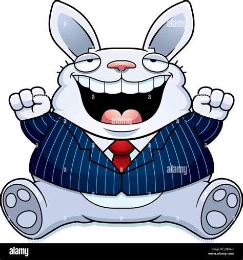 Cartoon Illustration Fat Rabbit Smiling Hi Res Stock Photography And