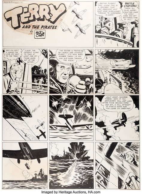 Milton Caniff Terry And The Pirates Sunday Comic Strip Original Art