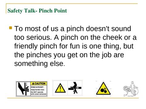 Safety Meeting Topics Pinch Points