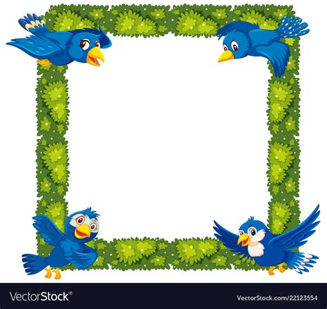 Plant And Bird Border Royalty Free Vector Image