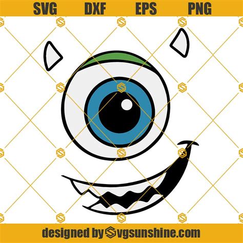 Mike Face SVG Mike Cut File Monsters University Monsters Inc Scare