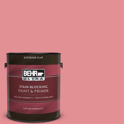 Behr Ultra 1 Gal 140d 4 Fresh Pink Flat Exterior Paint And Primer