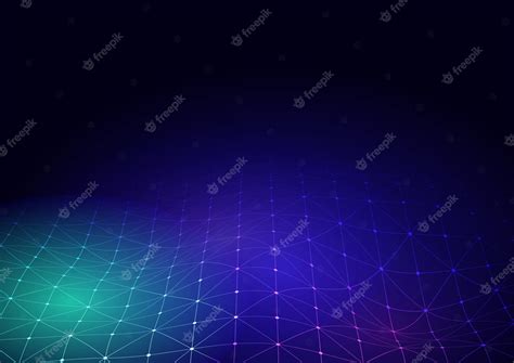 Premium Vector Techno Background With Connecting Grid