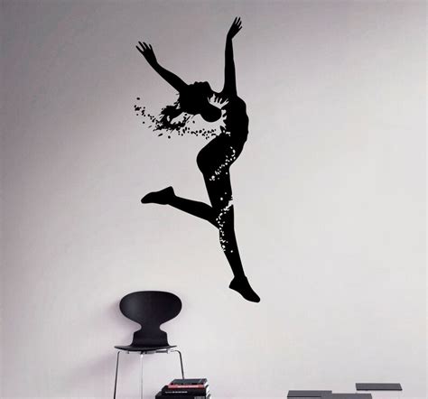 Silhouette Of Dancer Wall Vinyl Decal Dancing Girl Wall Etsy