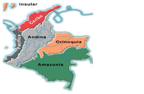 Regiones De Colombia Mapa Las Regiones De Colombia