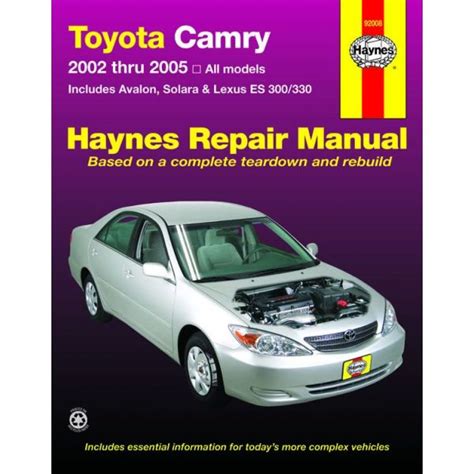 Toyota Camry 2002 2006 Lexus Es 300 330 2002 2008 Rth092008 Revue