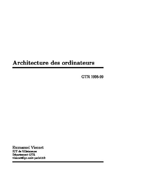 Maybe you would like to learn more about one of these? Architecture des ordinateurs en PDF - Télécharger cours ...