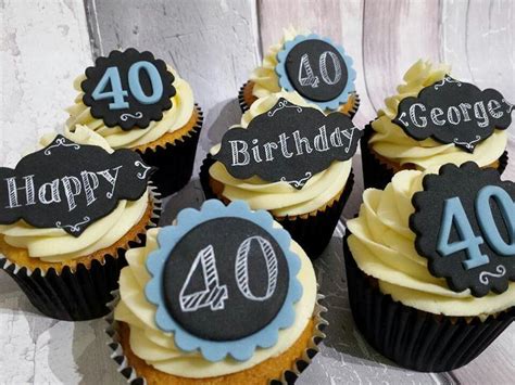 These gift ideas can also be given to family, or your partners, to show them how they've come a long way, and that their age only defines time, and not them. 40th Birthday cupcakes for men | 40th birthday cupcakes ...