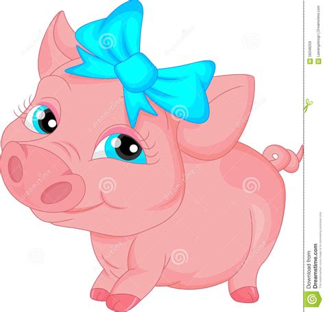 Cute Pig Cartoon Stock Vector Illustration Of Bacon