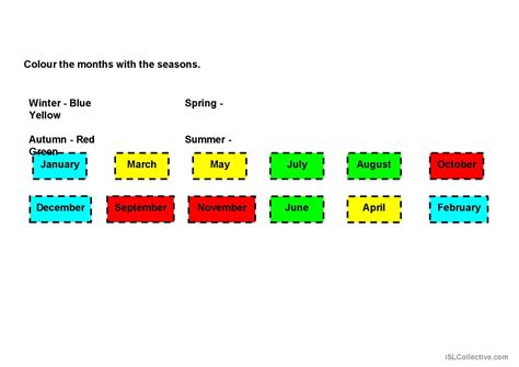 Months Of The Year With Seasons English Esl Powerpoints