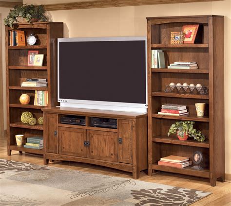 Ashley Furniture Cross Island 60 Inch Tv Stand And 2 Large Bookcases