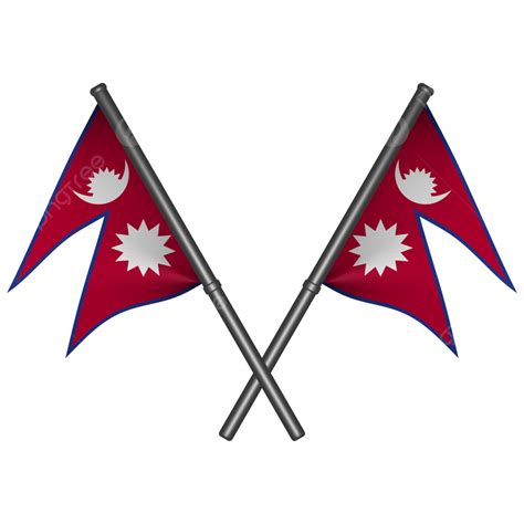 Nepal Nation Flag Crossing And Waving With 3d Realistic Texture Rendering Design Nepal Flag