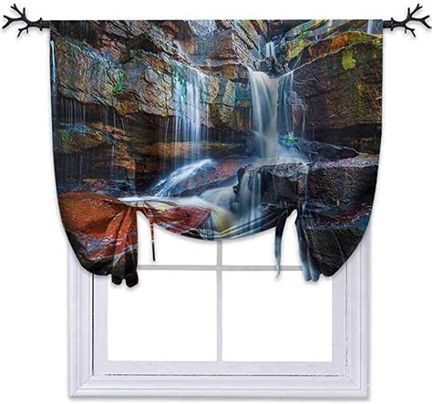 Aishare Store Tie Up Curtain Waterfall Boulders And Stones River W46 X