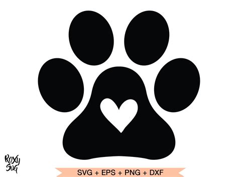 Paw Print SVG Paw Print With Heart Svg Dog Paw Svg File | Etsy | Paw