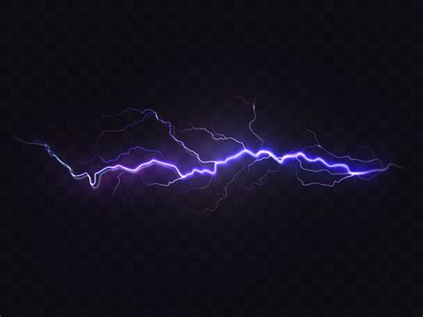 Vector Realistic Lightning Purple Thunderstorm Design