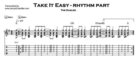 The Eagles Take It Easy Guitar Lesson Tab And Chords Jerrysguitarbar