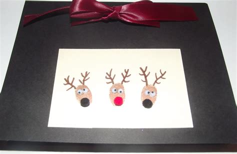 Fingerprint Reindeer Card Made By Jay Christmas 2011 Reindeer Card