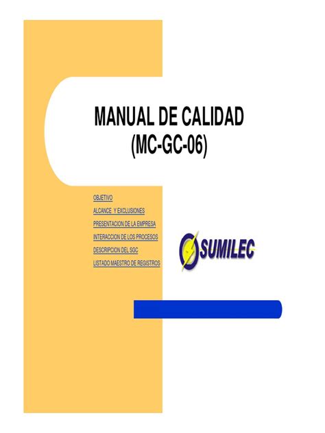 Manual De Calidad Pdf Calidad Comercial Auditoría