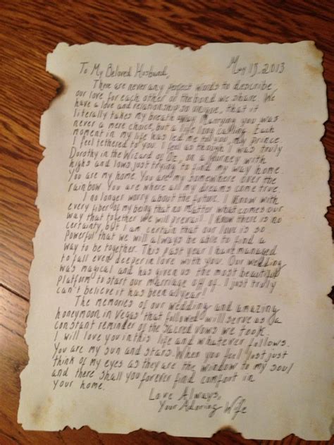 This six month anniversary idea is a fun take on the previous suggestion, which, once again love letters are a dying art these days, and that's what makes it so special and worth keeping. Collections of hundreds of Free Love Letter to Husband ...