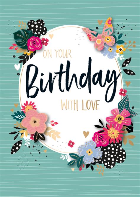 With Love On Your Birthday Greeting Card Cards