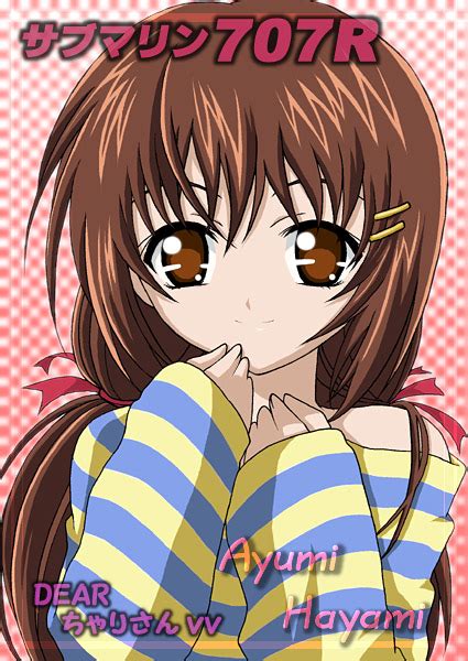 Hayami Ayumi Submarine 707r Striped 00s Brown Eyes Brown Hair Hair Ornament Hairclip