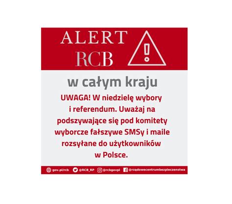 Uwaga Alert Rz Dowy Rcb W Sprawie Esemes W Wyborczych