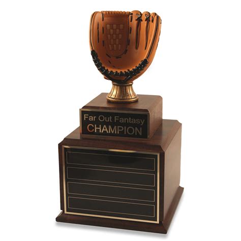 Perpetual Wood Fantasy Baseball Glove Trophy Far Out Awards