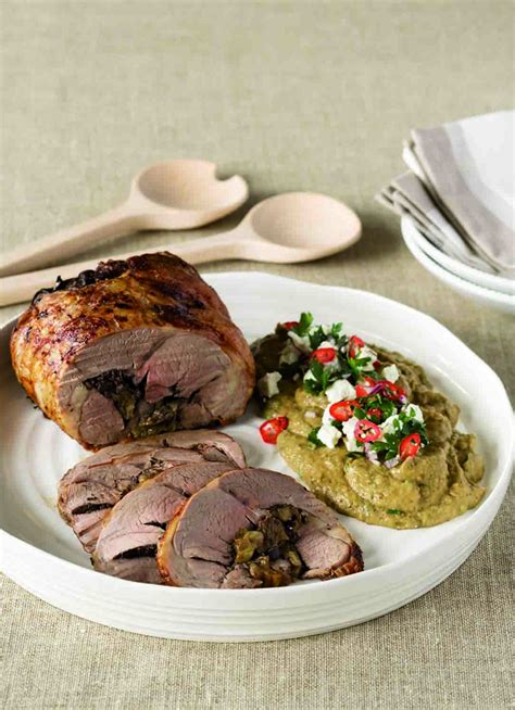 roast lamb with eggplant salad dish magazine