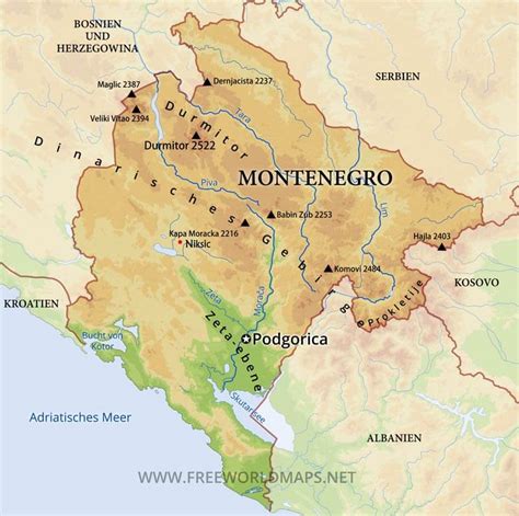 Karte Von Montenegro Freeworldmaps Net