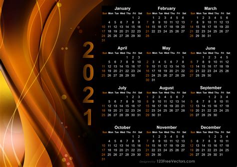 Free Calendar 2021 Design Templates Free Download