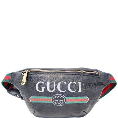 Gucci Print Leather Black Belt Waist Bum Bag Small 527792 Us