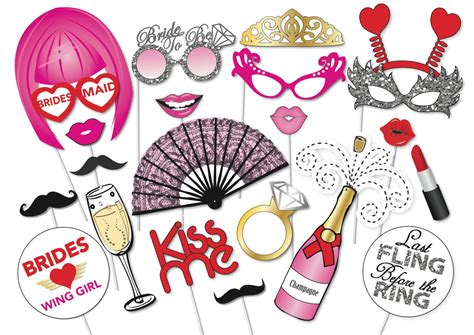 Pcs Hen Party Photo Booth Props Kit Night Games Accessories Diy Wedding Bridal Party Foto