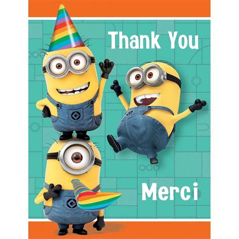 Personalised Despicable Me 2 Minions Birthday Thank You Seals Up To 70